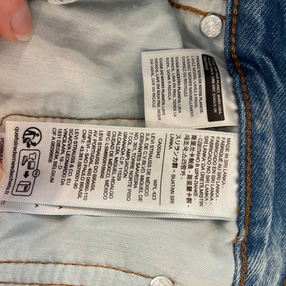 Levi's Denim Skirt 28 Maxi RawHem ButtonFly Boho Western Cowgirl Festival Hippie - Picture 5 of 9